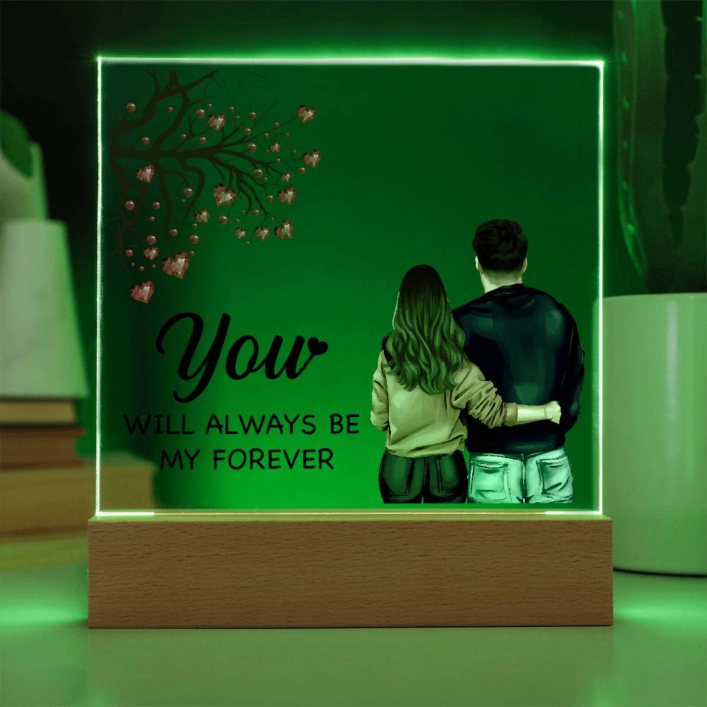 Love My Forever Printed Square Shaped Acrylic Plaque-Express Your Love Gifts