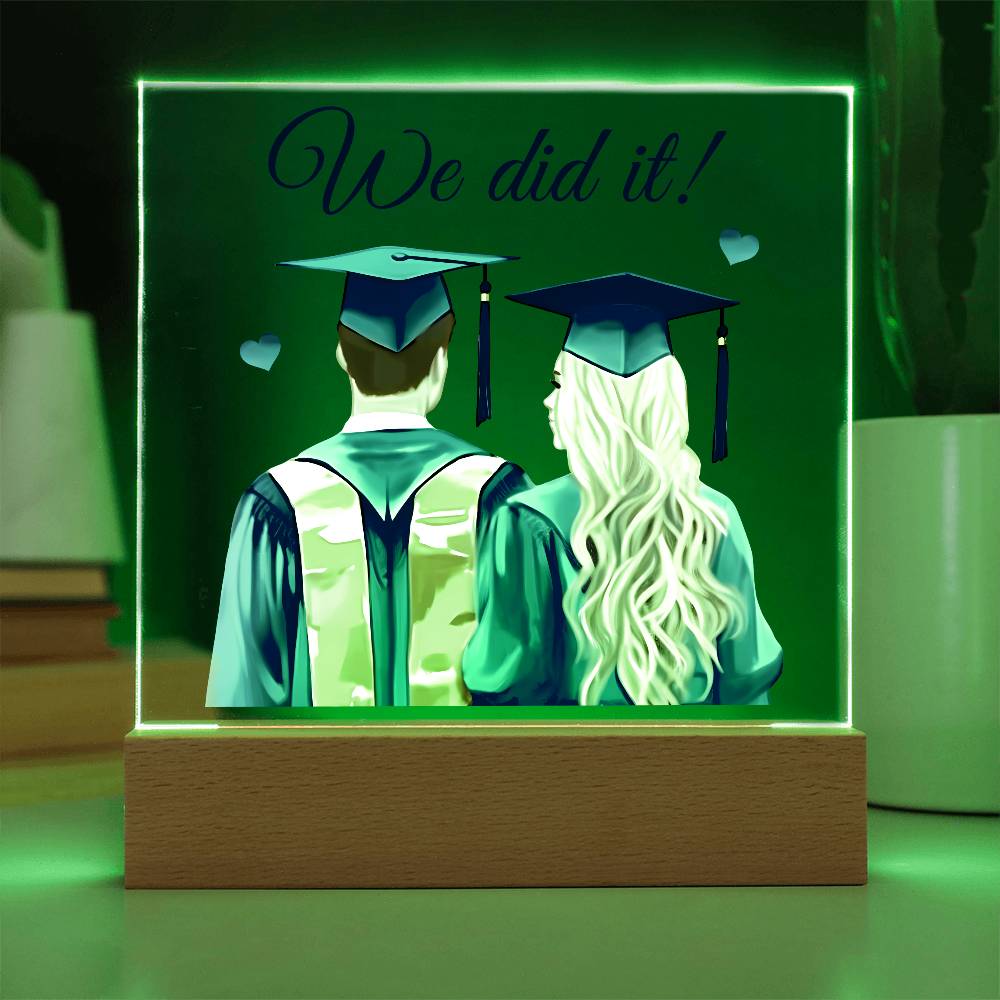 Graduation We Did It Printed Square Shaped Acrylic Plaque-Express Your Love Gifts