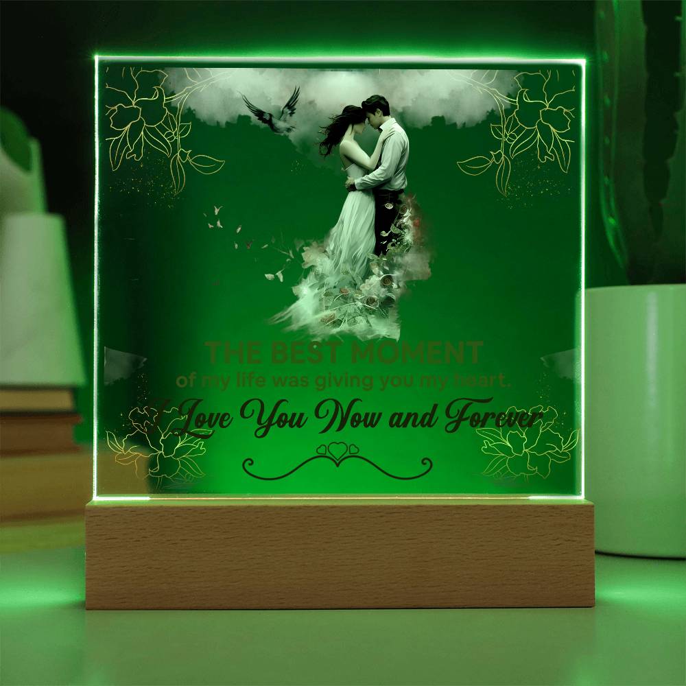 The Best Moment Printed Square Shaped Acrylic Plaque-Express Your Love Gifts