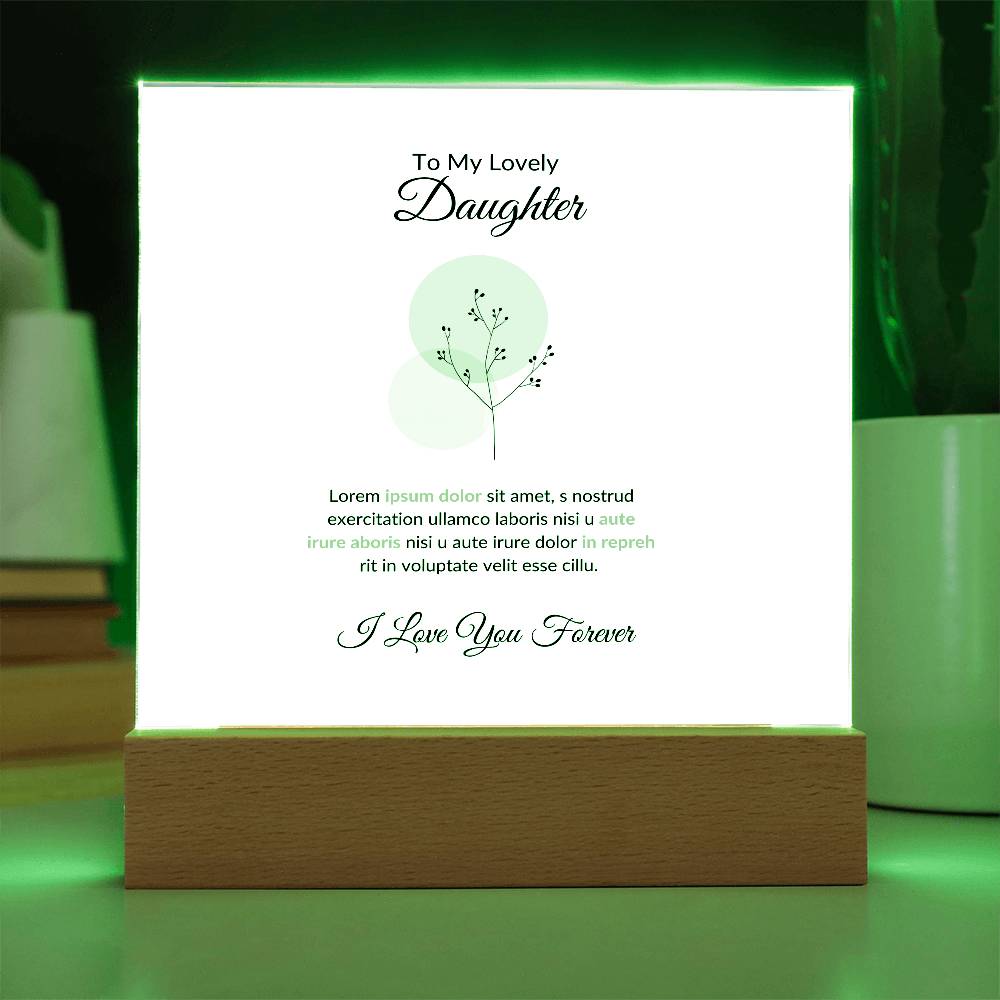 To My Daughter Lorem Ipsum Baloon Printed Square Shaped Acrylic Plaque-Express Your Love Gifts