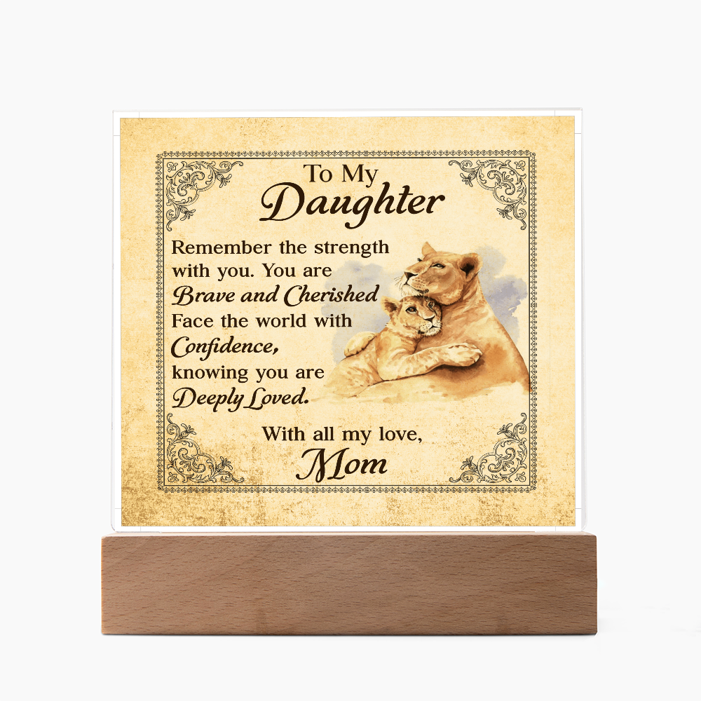 To My Daughter From Mom Deeply Loved Printed Square Shaped Acrylic Plaque-Express Your Love Gifts