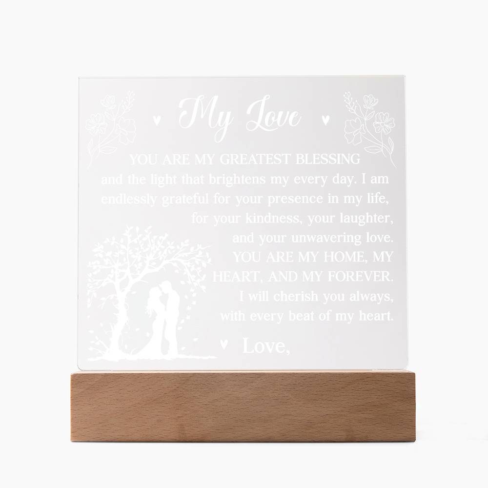 You Are My Greatest Blessing Printed Square Shaped Acrylic Plaque-Express Your Love Gifts