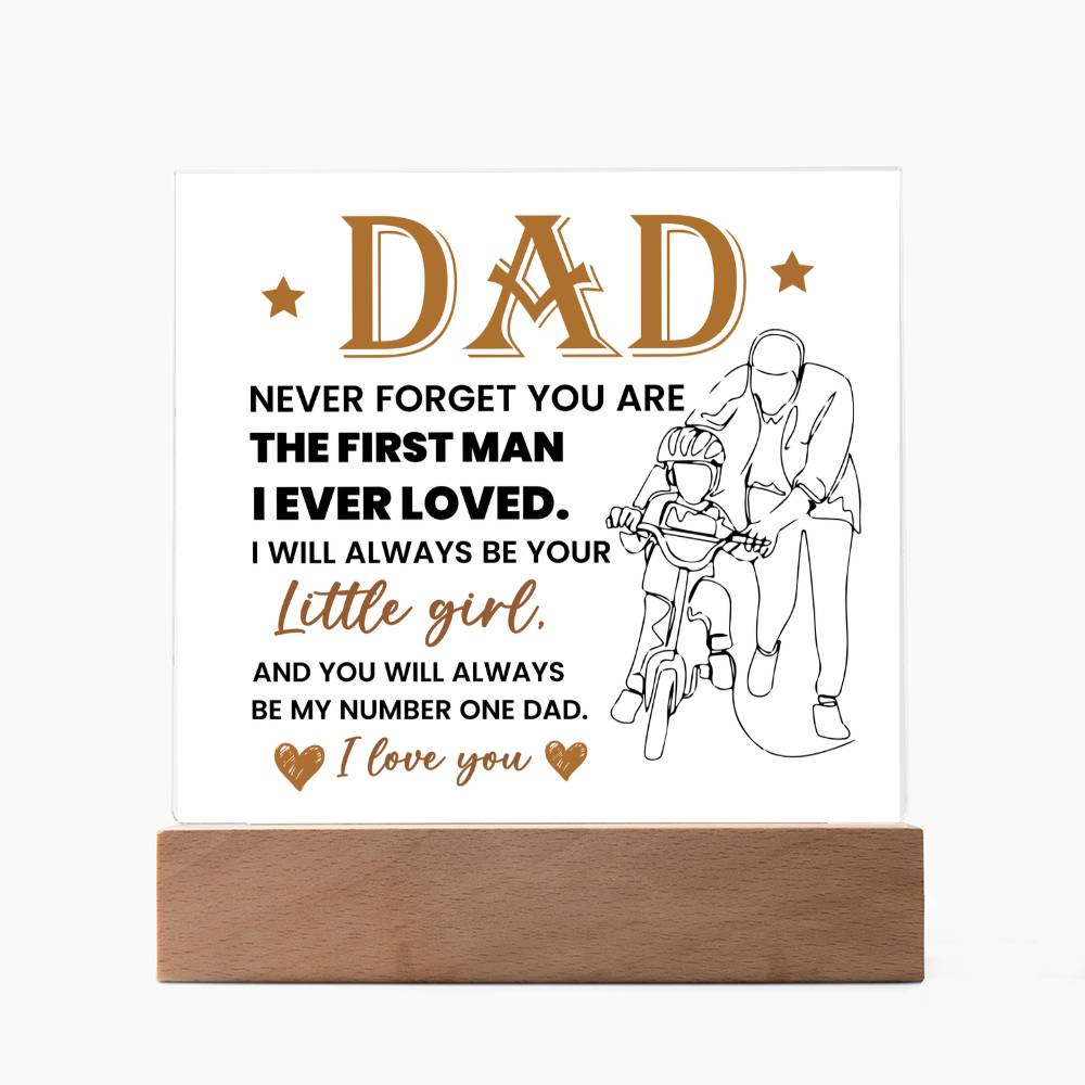 Dad Never Forget Printed Square Shaped Acrylic Plaque-Express Your Love Gifts