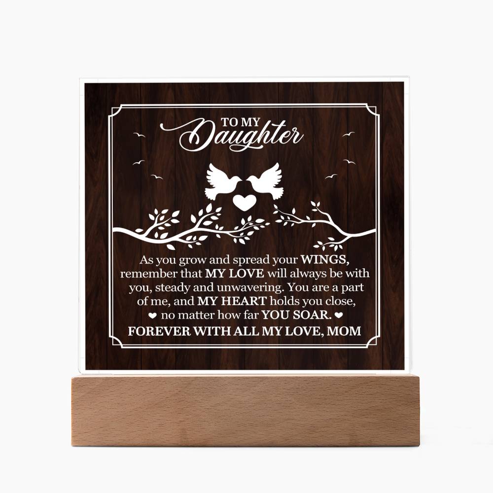 Personalized To My Daughter From Mom My Love Printed Square Shaped Acrylic Plaque-Express Your Love Gifts