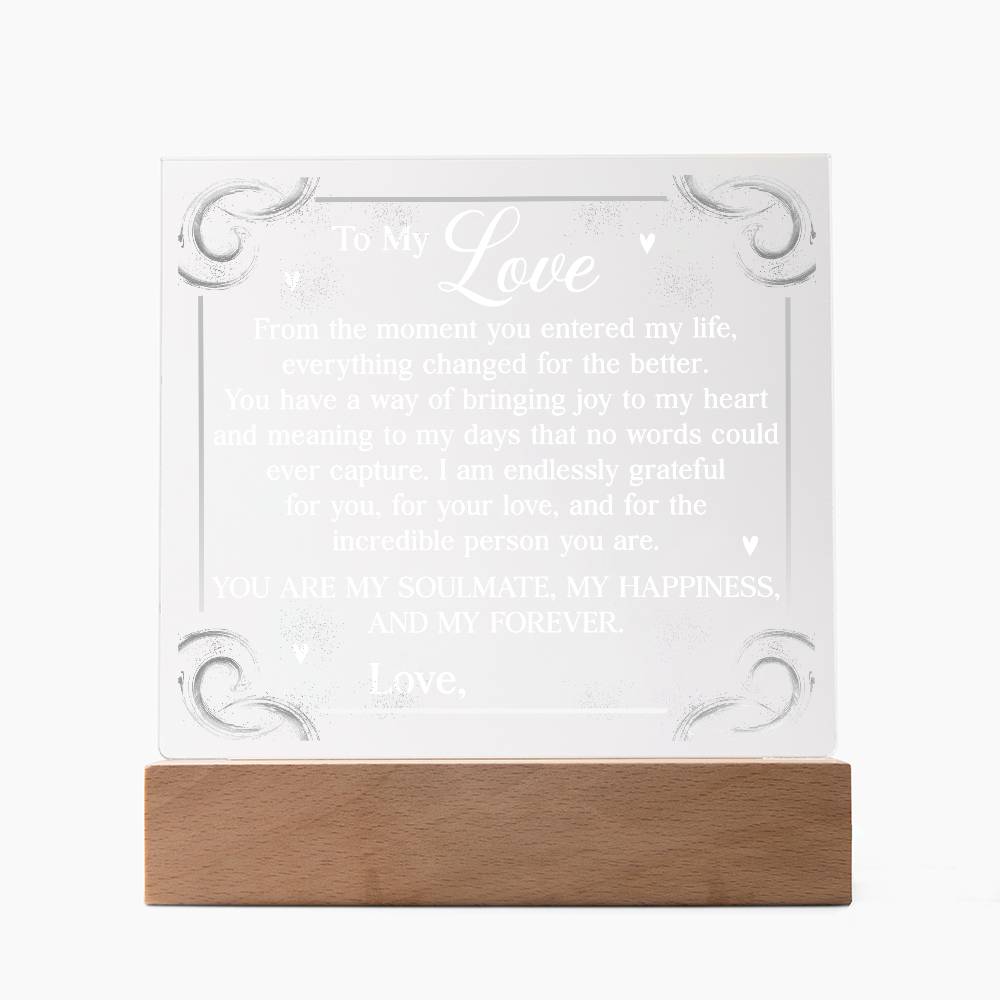 Personalized You Are My Soulmate Printed Square Shaped Acrylic Plaque-Express Your Love Gifts