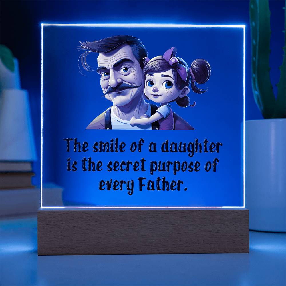The Smile of a Daughter Printed Square Shaped Acrylic Plaque-Express Your Love Gifts