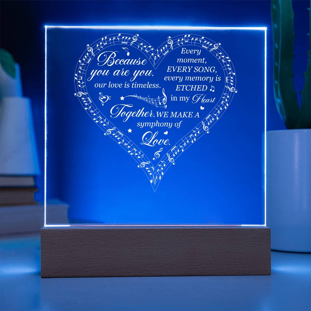 Symphony of Love Printed Square Shaped Acrylic Plaque-Express Your Love Gifts