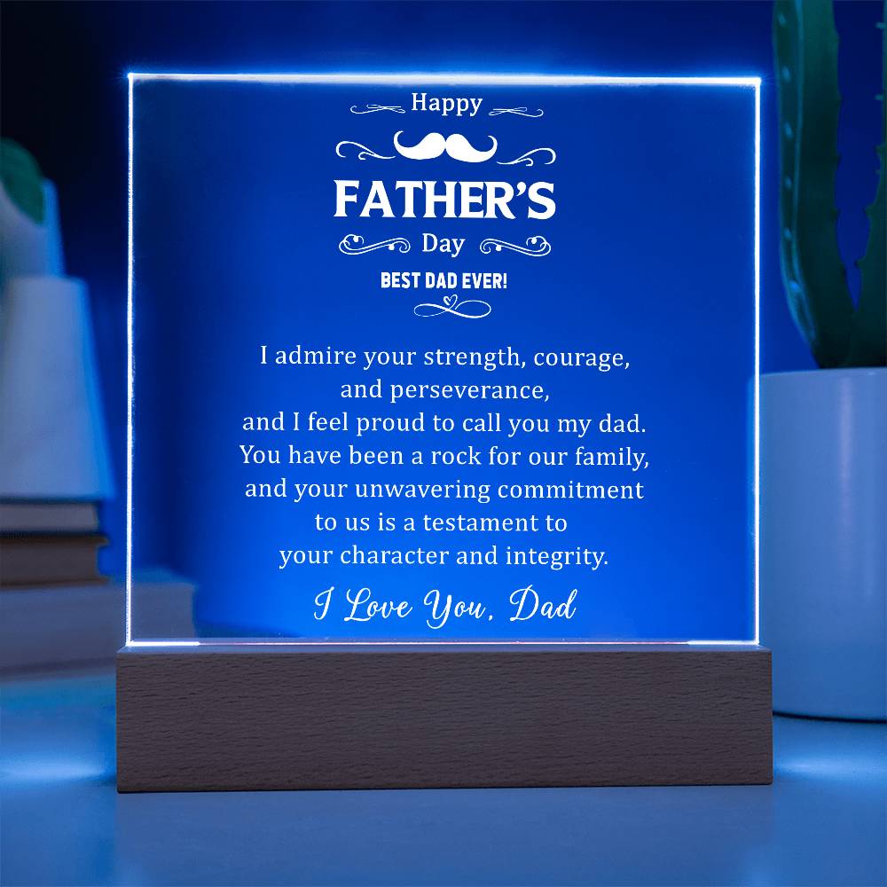 I Admire Your Strength, Courage Printed Square Shaped Acrylic Plaque-Express Your Love Gifts