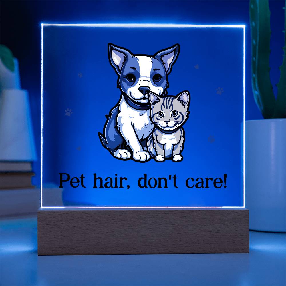 Pet Hair Don't Care! Printed Square Shaped Acrylic Plaque-Express Your Love Gifts