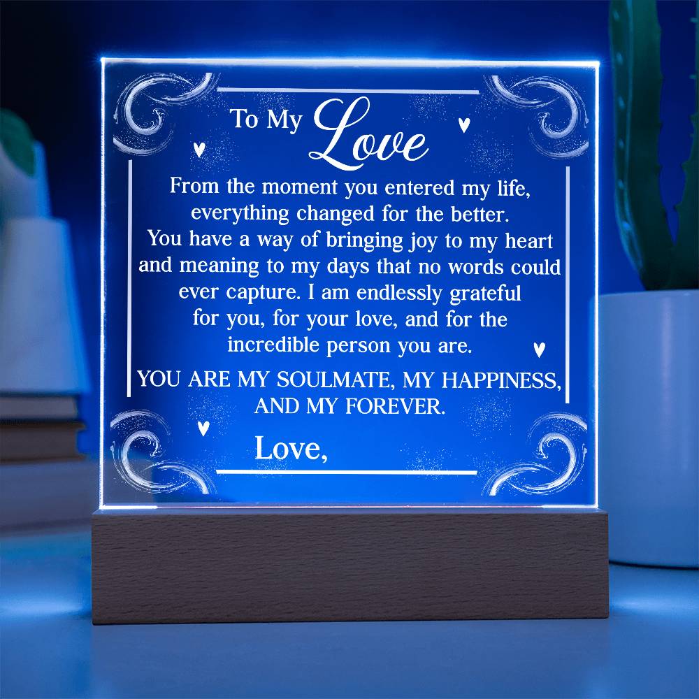 Personalized You Are My Soulmate Printed Square Shaped Acrylic Plaque-Express Your Love Gifts
