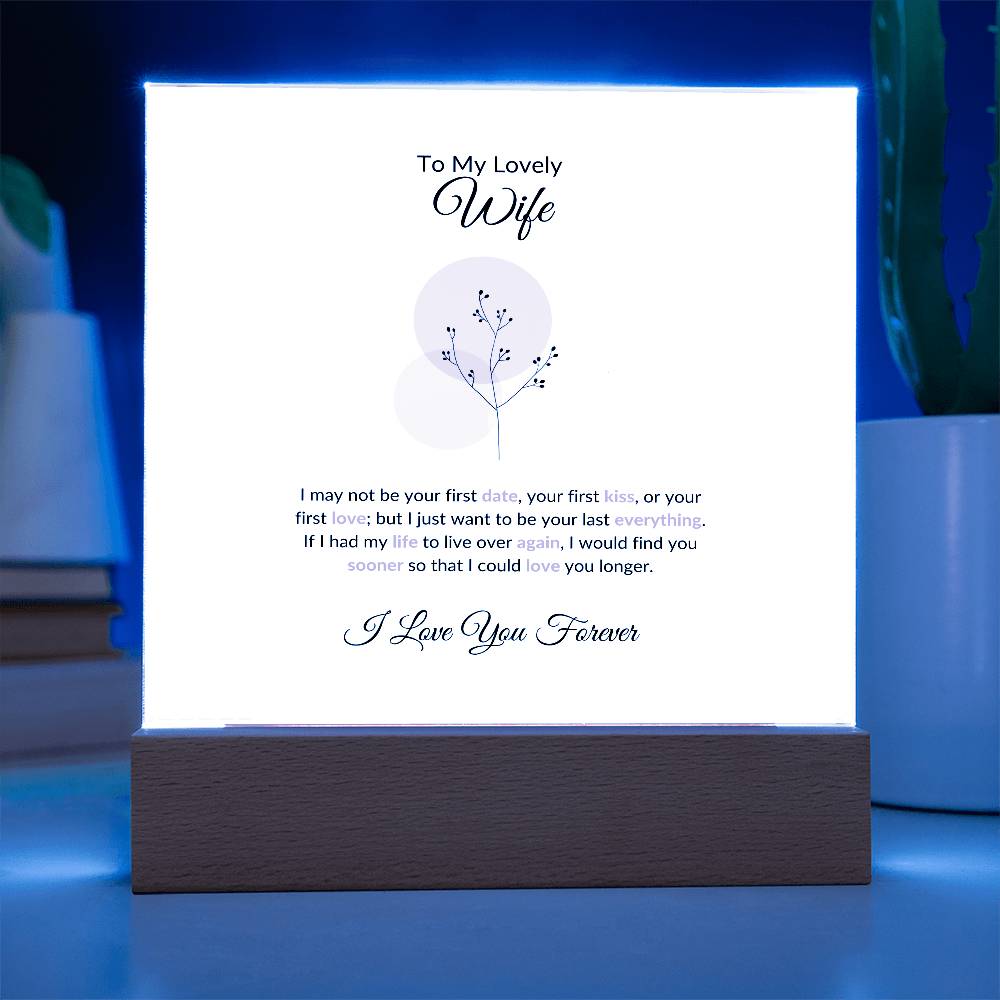 To My Wife Lorem Ipsum Baloon Printed Square Shaped Acrylic Plaque-Express Your Love Gifts