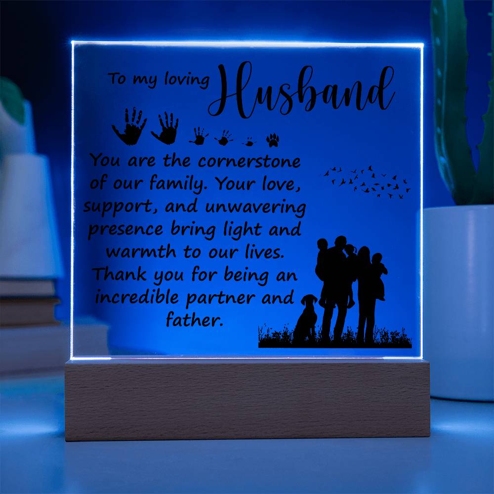 Dad Loving Husband Printed Square Shaped Acrylic Plaque-Express Your Love Gifts