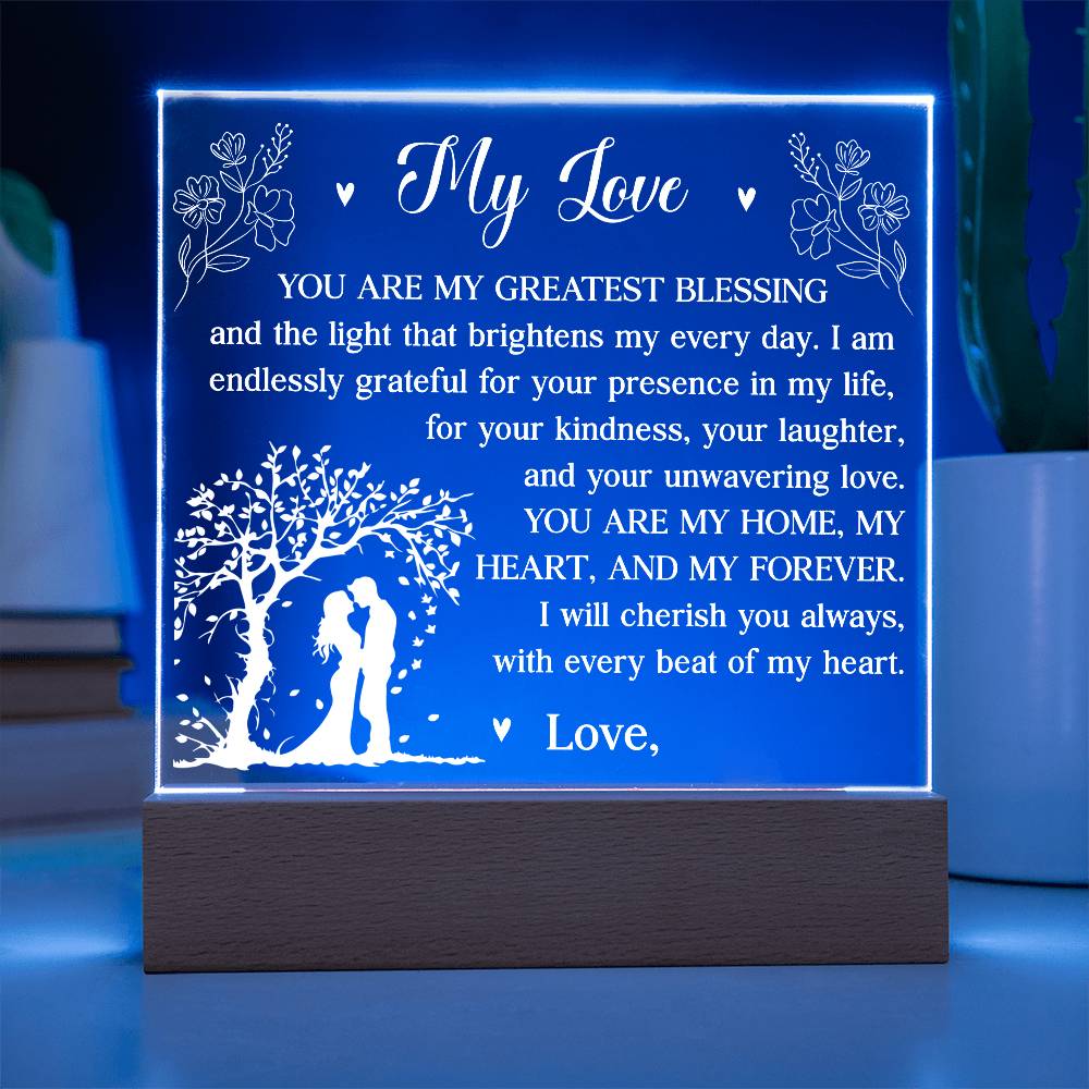 You Are My Greatest Blessing Printed Square Shaped Acrylic Plaque-Express Your Love Gifts