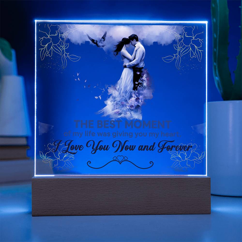 The Best Moment Printed Square Shaped Acrylic Plaque-Express Your Love Gifts