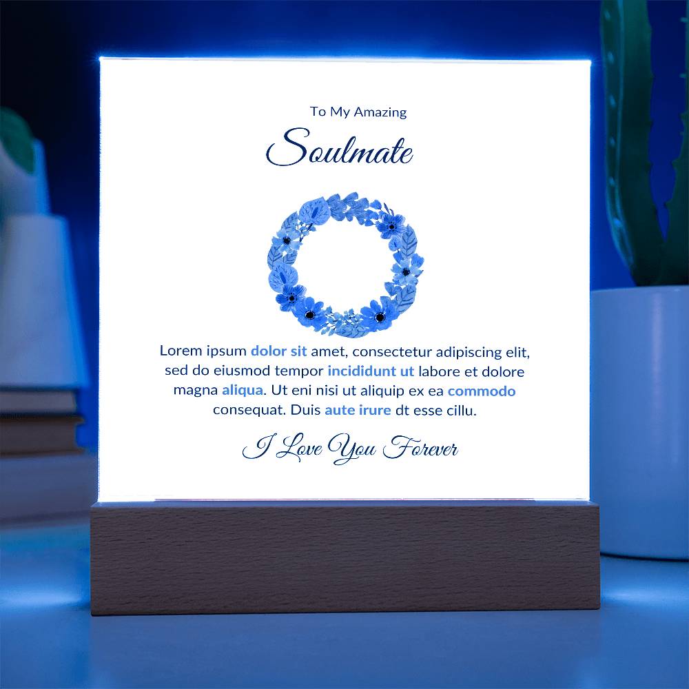 To My Soulmate Lorem Ipsum Dolor Printed Square Shaped Acrylic Plaque-Express Your Love Gifts