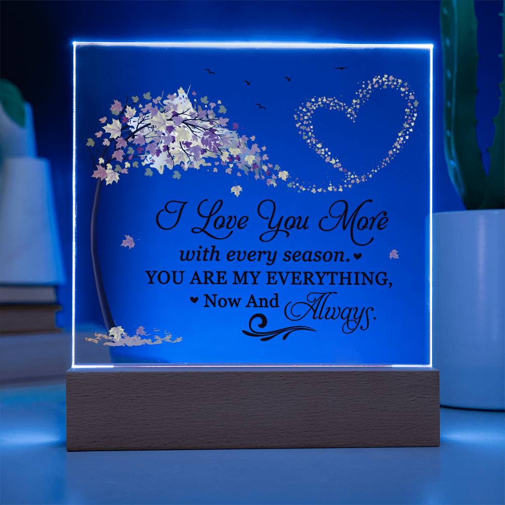 Love You More Printed Square Shaped Acrylic Plaque-Express Your Love Gifts