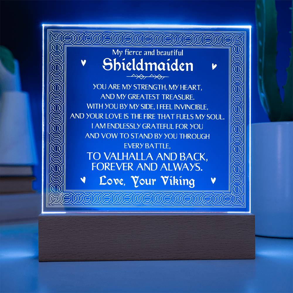 Shieldmaiden Printed Square Shaped Acrylic Plaque-Express Your Love Gifts
