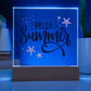 Hello Summer Printed Square Shaped Acrylic Plaque-Express Your Love Gifts