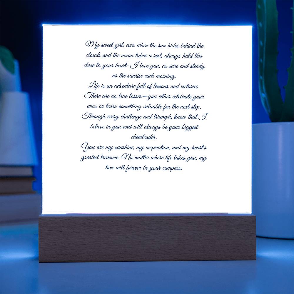 My Sweet Girl Printed Square Shaped Acrylic Plaque-Express Your Love Gifts