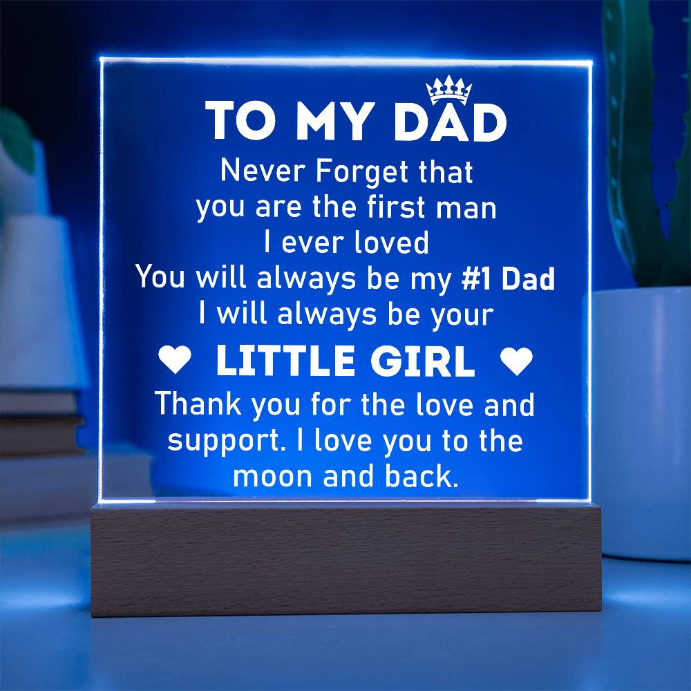 Dad #1 Printed Square Shaped Acrylic Plaque-Express Your Love Gifts