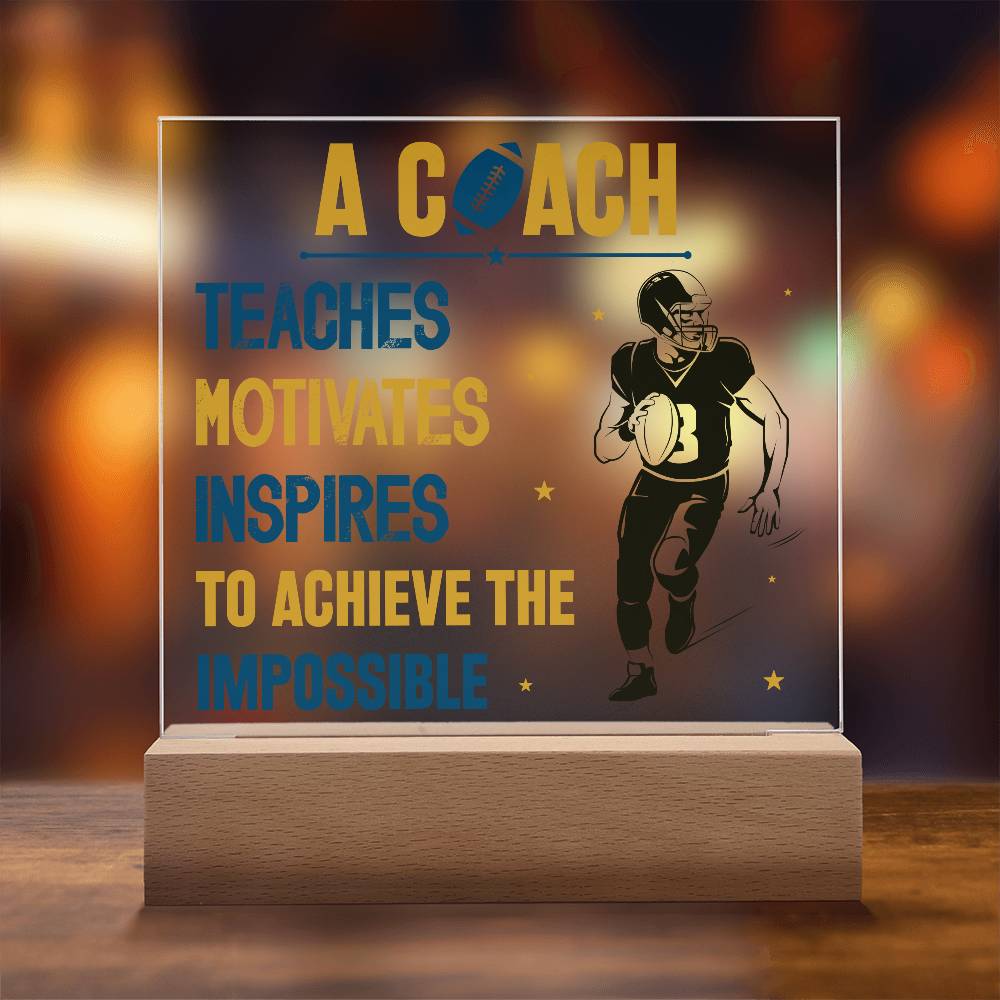 Coach Printed Square Shaped Acrylic Plaque-Express Your Love Gifts