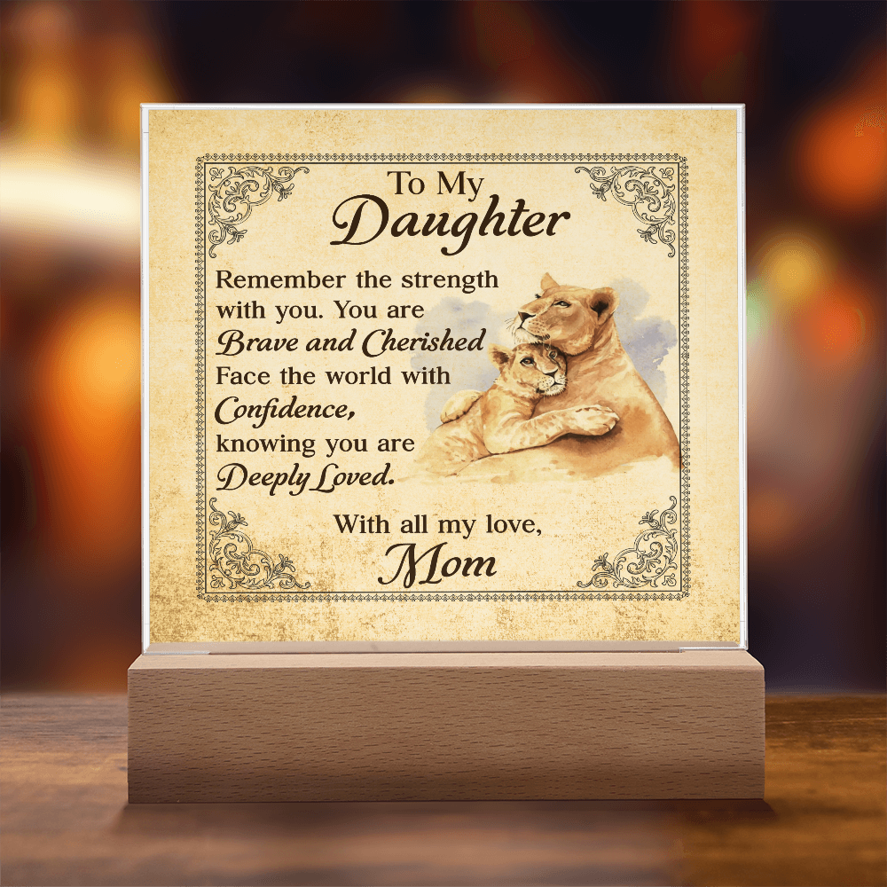 To My Daughter From Mom Deeply Loved Printed Square Shaped Acrylic Plaque-Express Your Love Gifts