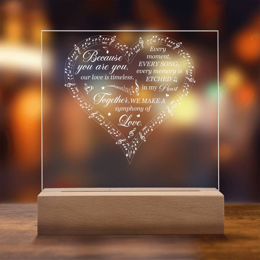 Symphony of Love Printed Square Shaped Acrylic Plaque-Express Your Love Gifts