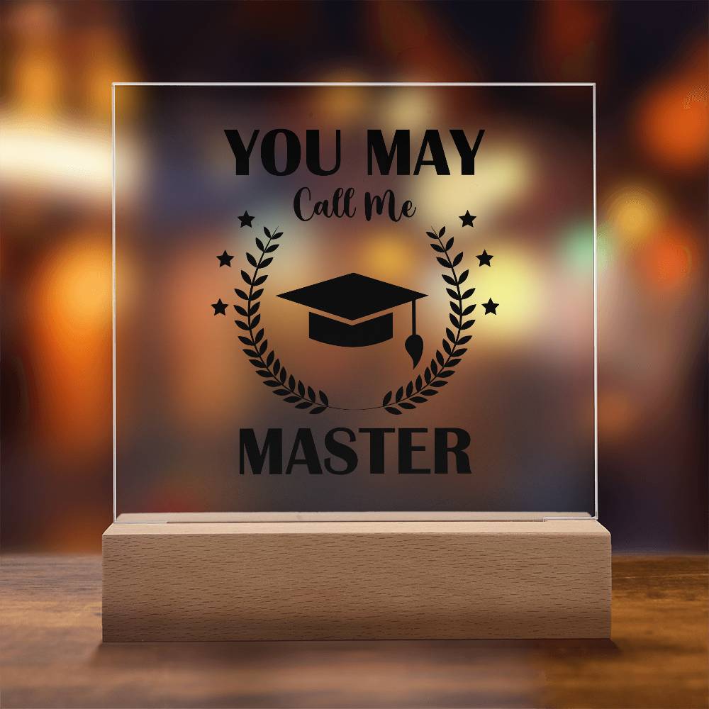 Graduation Masters Printed Square Shaped Acrylic Plaque-Express Your Love Gifts