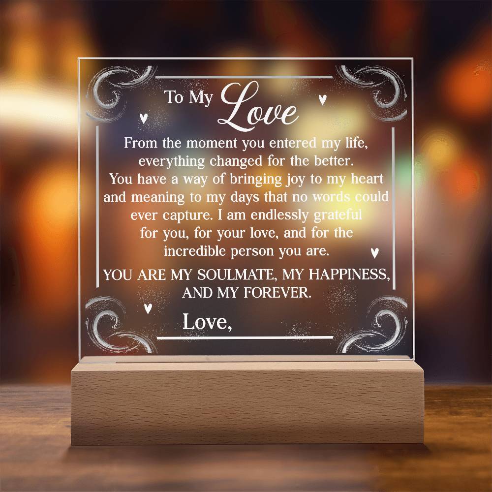 Personalized You Are My Soulmate Printed Square Shaped Acrylic Plaque-Express Your Love Gifts