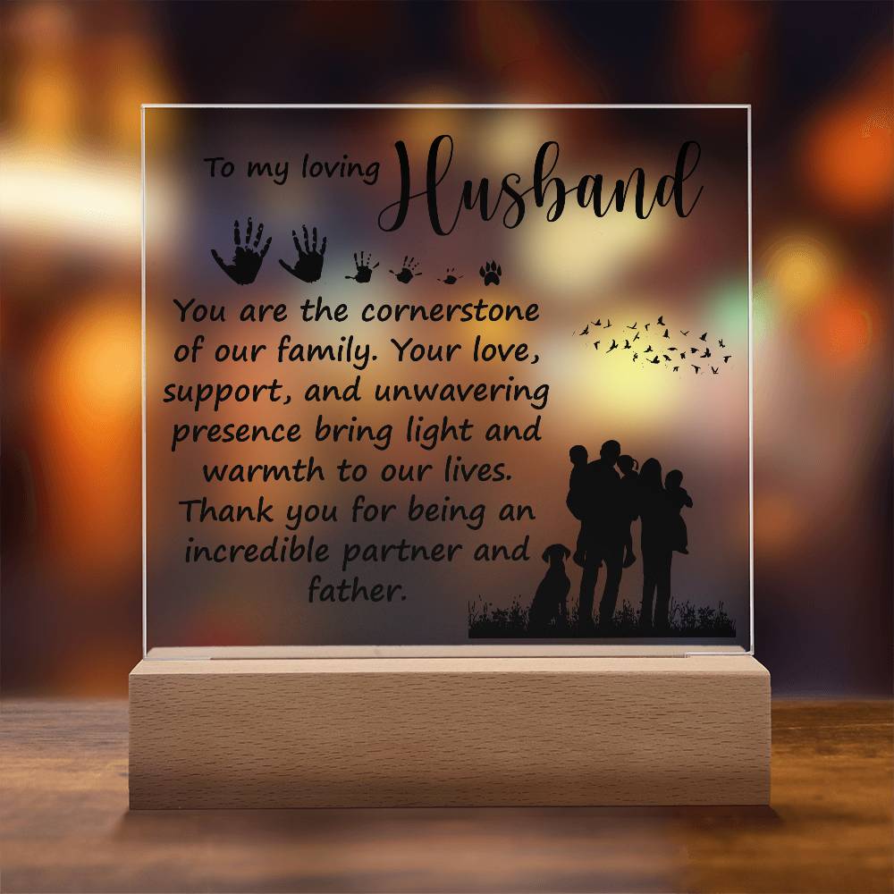 Dad Loving Husband Printed Square Shaped Acrylic Plaque-Express Your Love Gifts