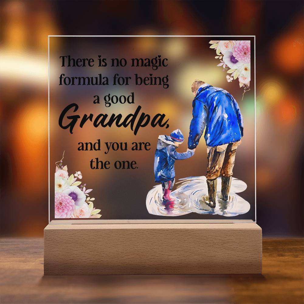 Grandpa Magic Printed Square Shaped Acrylic Plaque-Express Your Love Gifts
