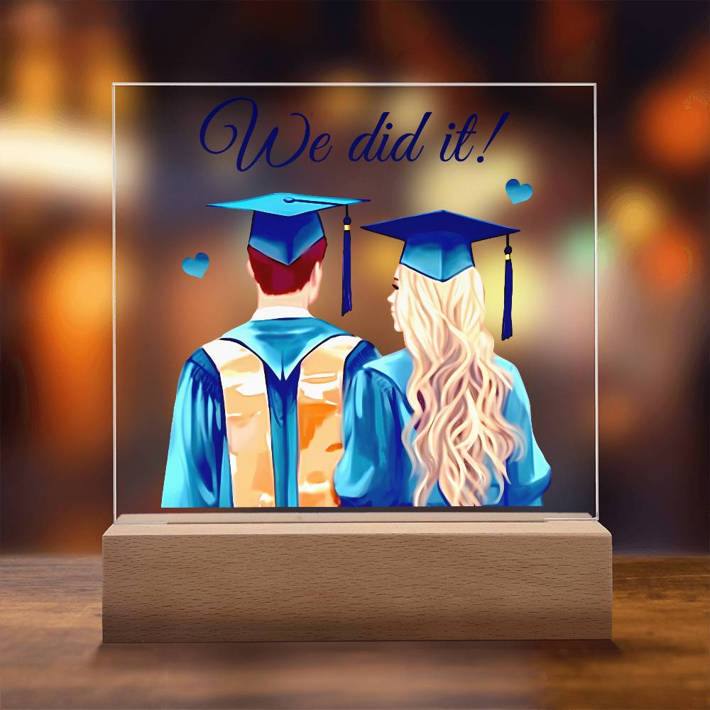 Graduation We Did It Printed Square Shaped Acrylic Plaque-Express Your Love Gifts