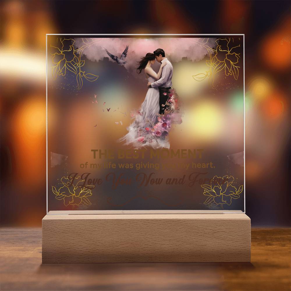 The Best Moment Printed Square Shaped Acrylic Plaque-Express Your Love Gifts