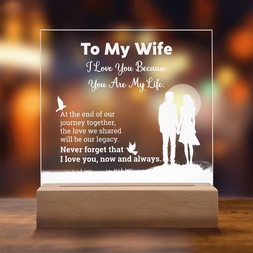 I Love You Because Printed Square Shaped Acrylic Plaque-Express Your Love Gifts