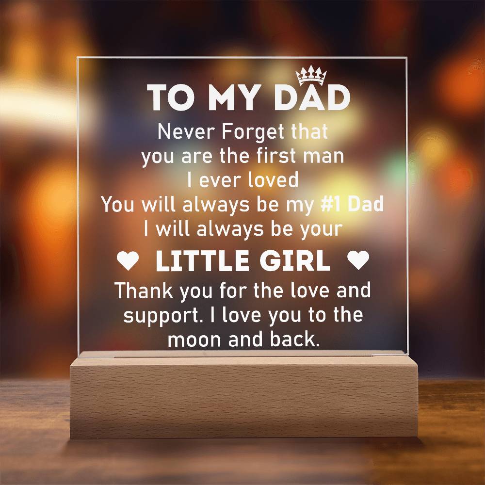 Dad #1 Printed Square Shaped Acrylic Plaque-Express Your Love Gifts