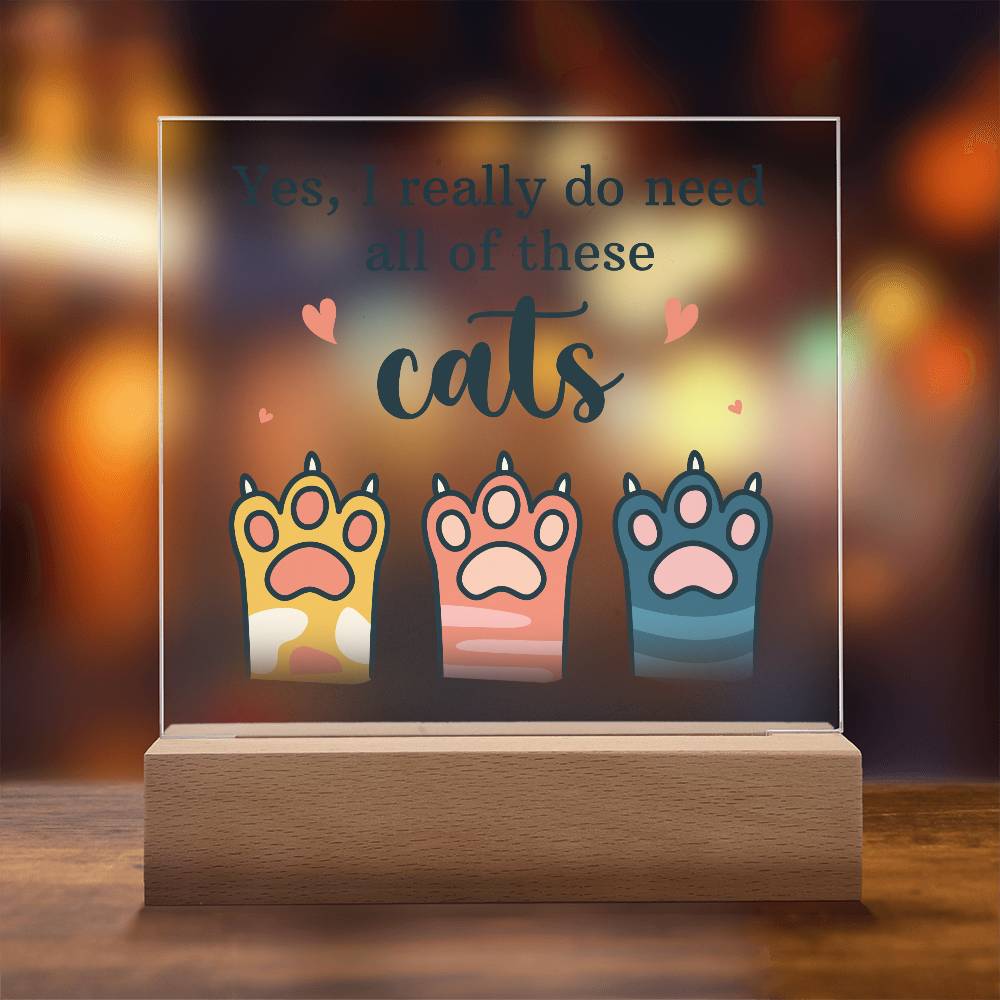 Pets Cats Printed Square Shaped Acrylic Plaque-Express Your Love Gifts
