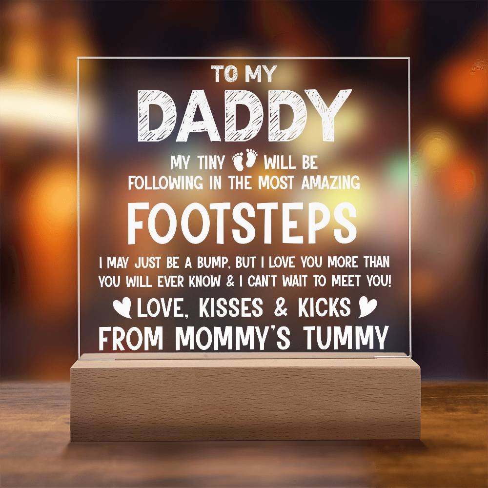To My Daddy Printed Square Shaped Acrylic Plaque-Express Your Love Gifts