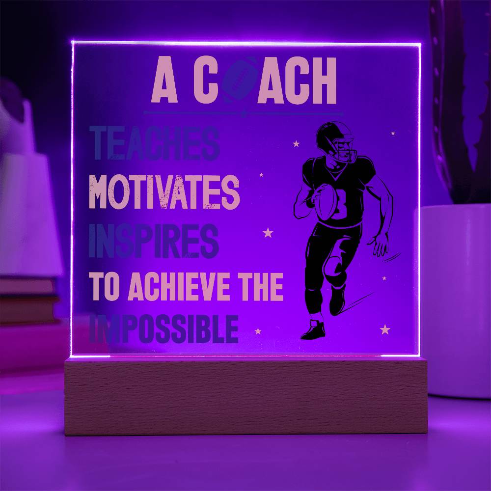 Coach Printed Square Shaped Acrylic Plaque-Express Your Love Gifts