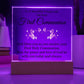 First Communion Printed Square Shaped Acrylic Plaque-Express Your Love Gifts