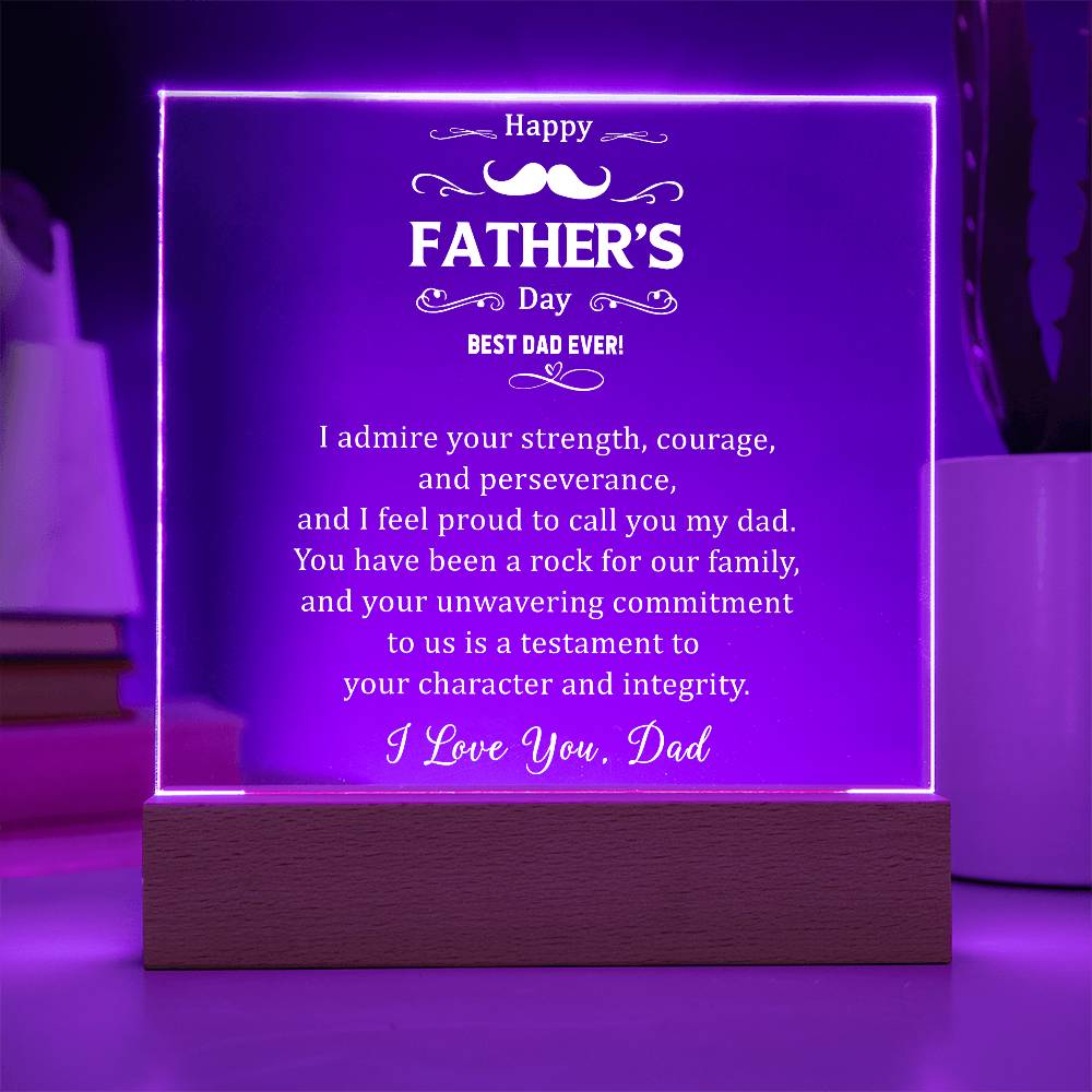 I Admire Your Strength, Courage Printed Square Shaped Acrylic Plaque-Express Your Love Gifts