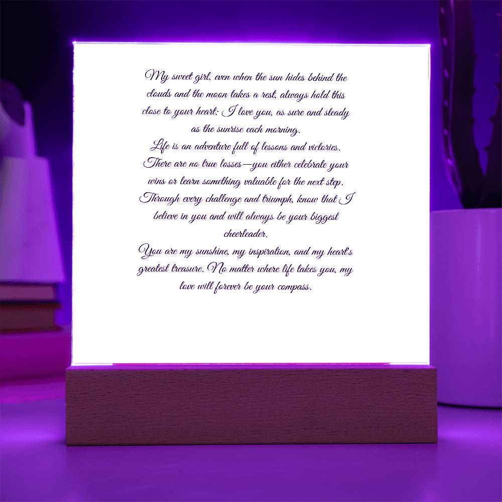 My Sweet Girl Printed Square Shaped Acrylic Plaque-Express Your Love Gifts