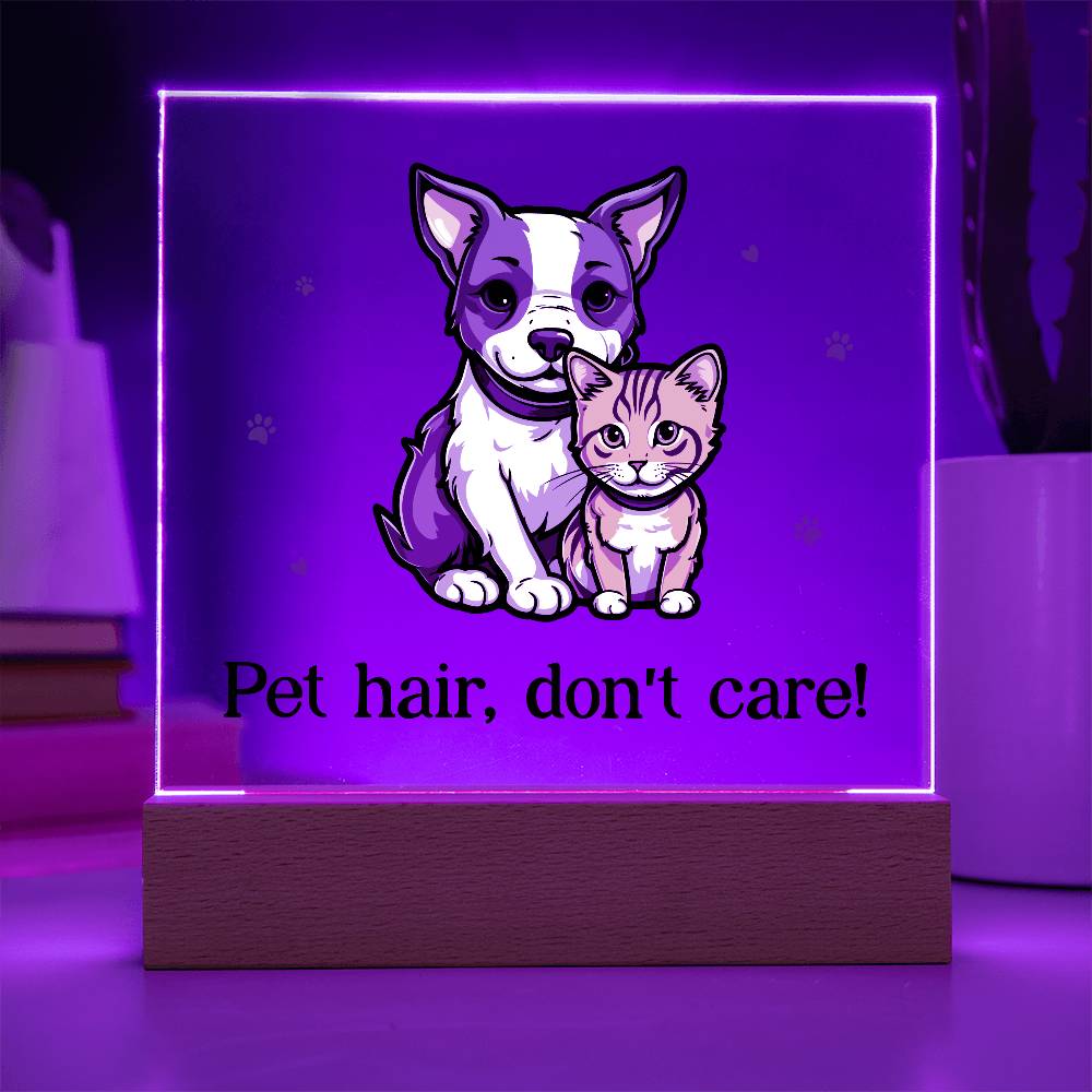 Pet Hair Don't Care! Printed Square Shaped Acrylic Plaque-Express Your Love Gifts