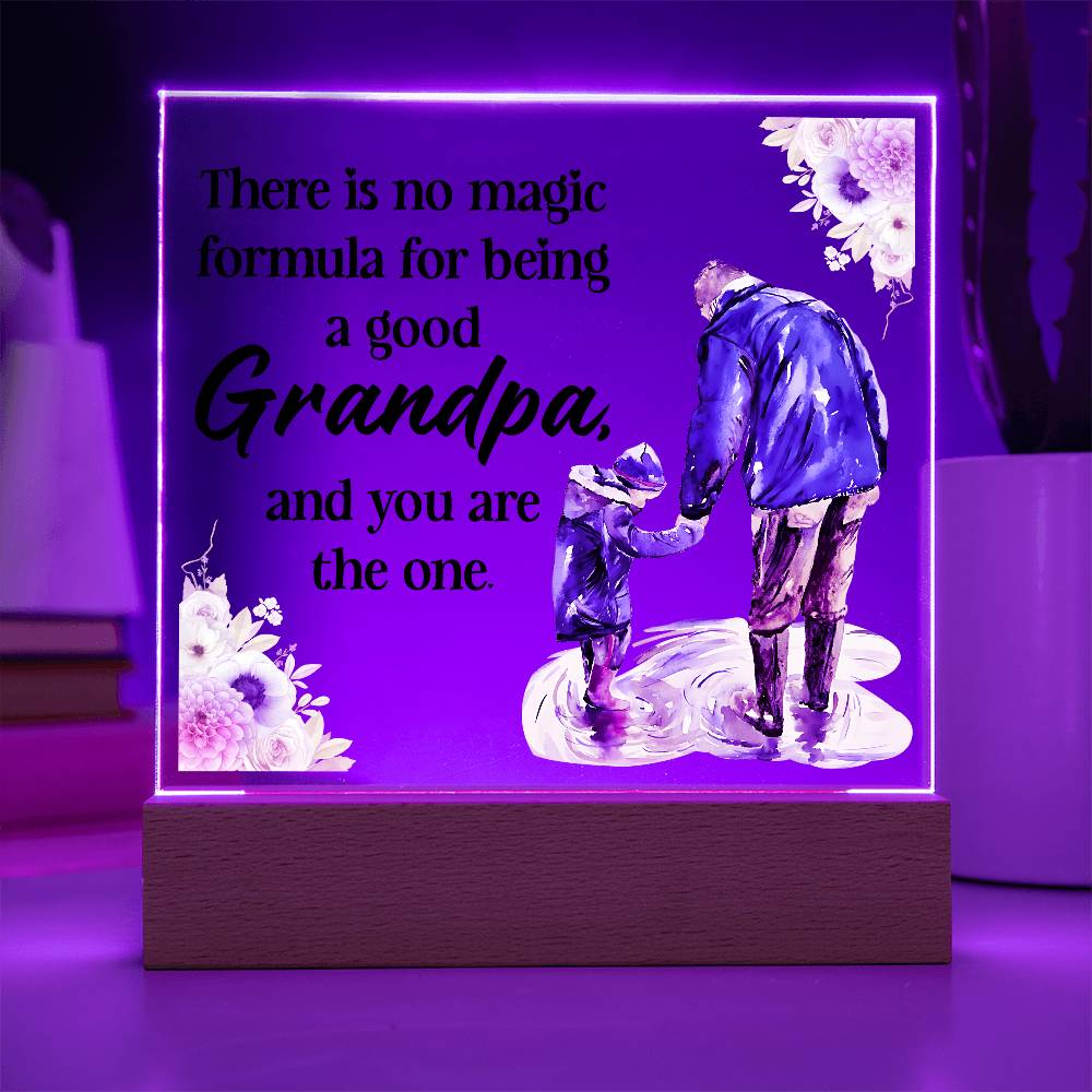Grandpa Magic Printed Square Shaped Acrylic Plaque-Express Your Love Gifts