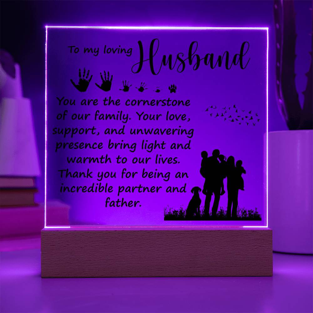 Dad Loving Husband Printed Square Shaped Acrylic Plaque-Express Your Love Gifts