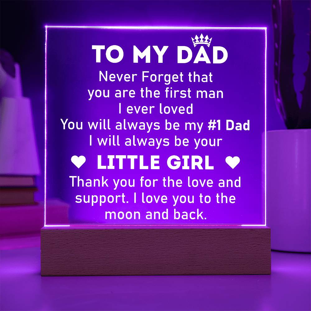 Dad #1 Printed Square Shaped Acrylic Plaque-Express Your Love Gifts