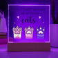 Pets Cats Printed Square Shaped Acrylic Plaque-Express Your Love Gifts