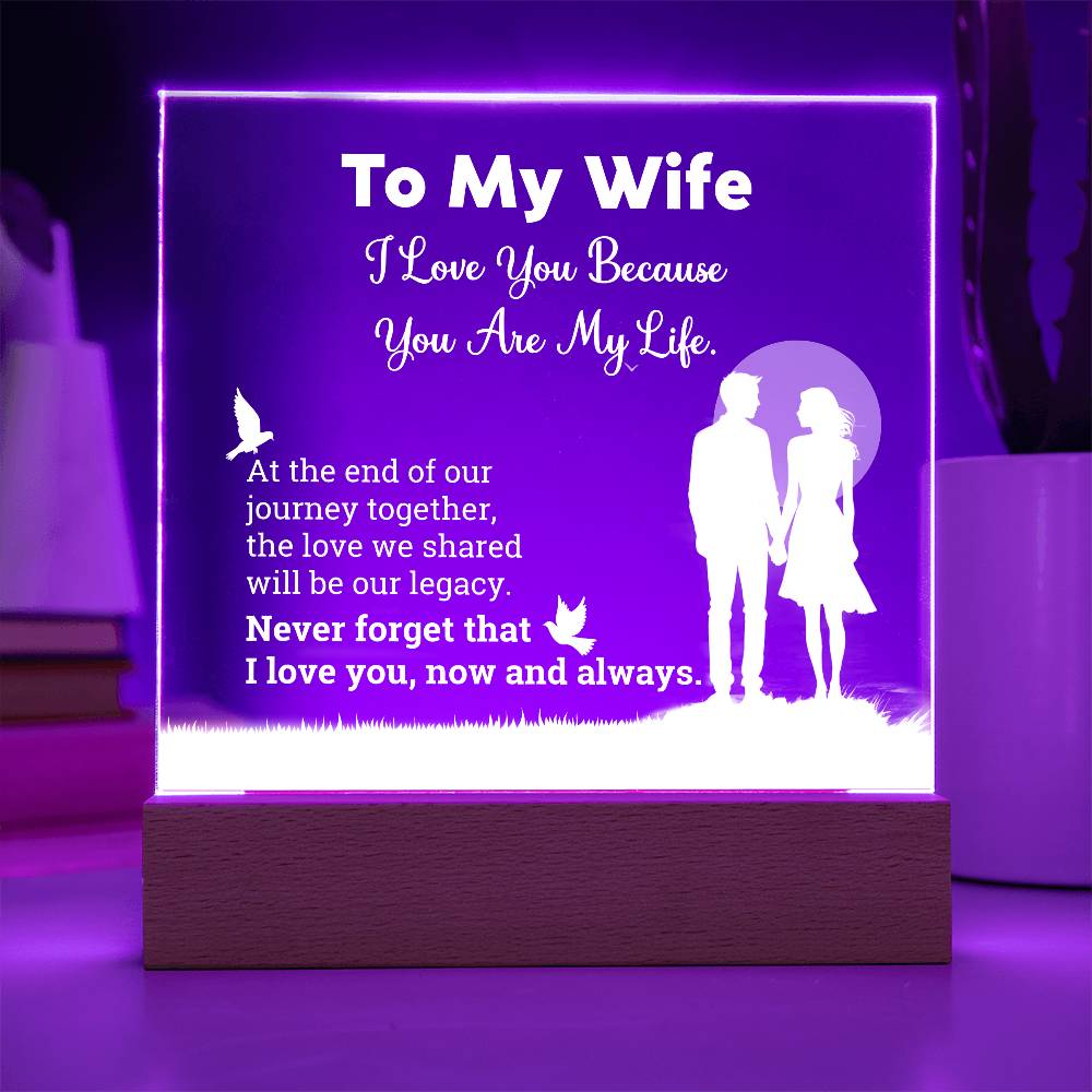 I Love You Because Printed Square Shaped Acrylic Plaque-Express Your Love Gifts
