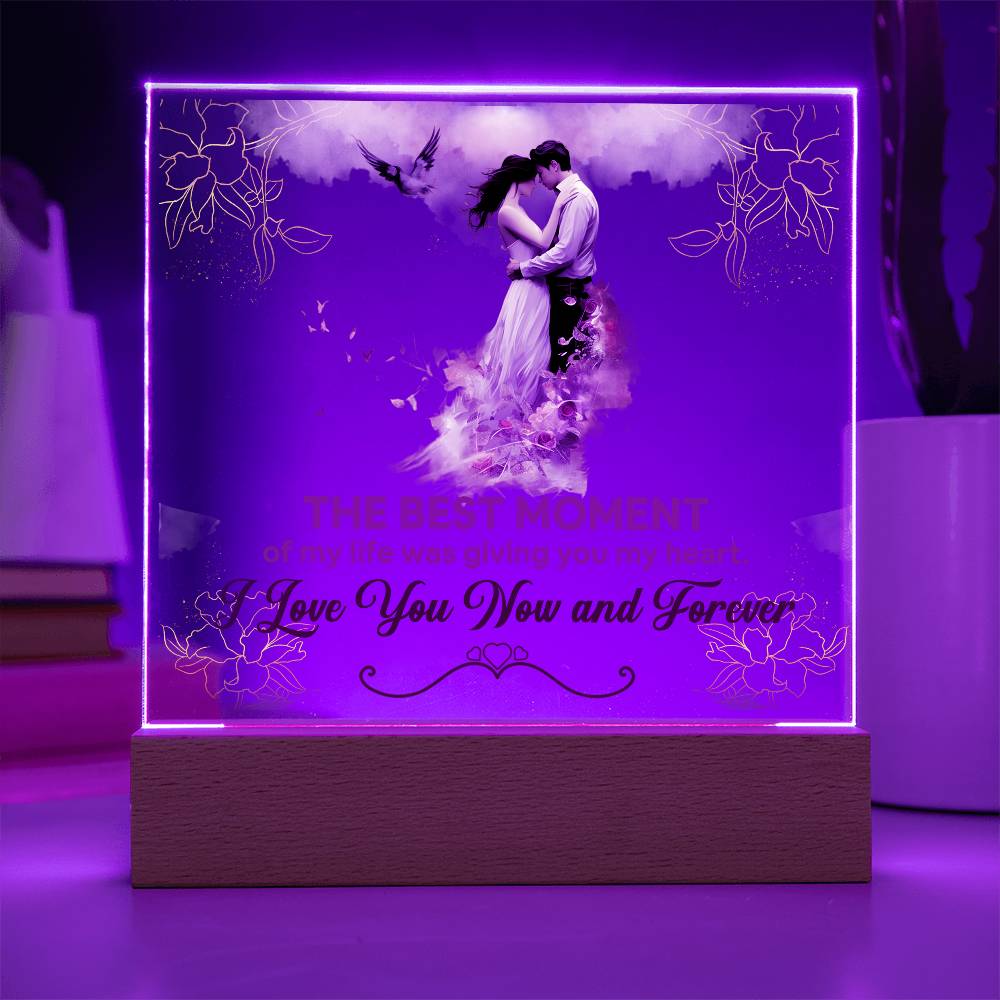 The Best Moment Printed Square Shaped Acrylic Plaque-Express Your Love Gifts