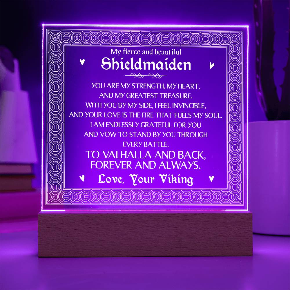 Shieldmaiden Printed Square Shaped Acrylic Plaque-Express Your Love Gifts