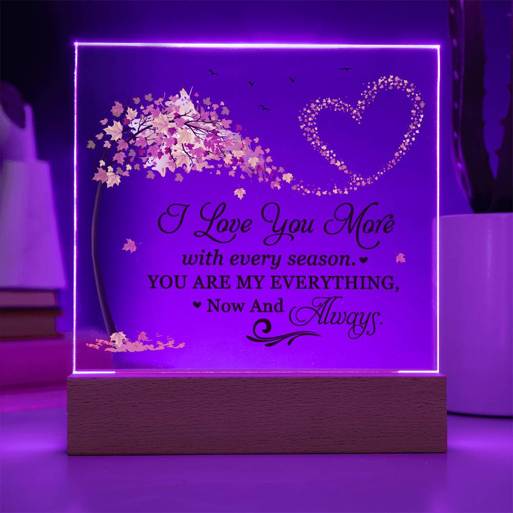 Love You More Printed Square Shaped Acrylic Plaque-Express Your Love Gifts
